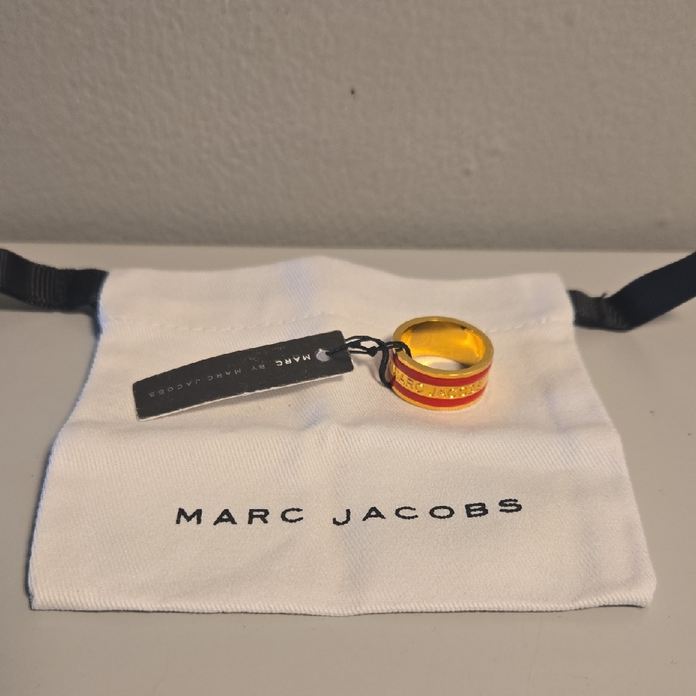 Marc Jacobs Orange and Gold Ring